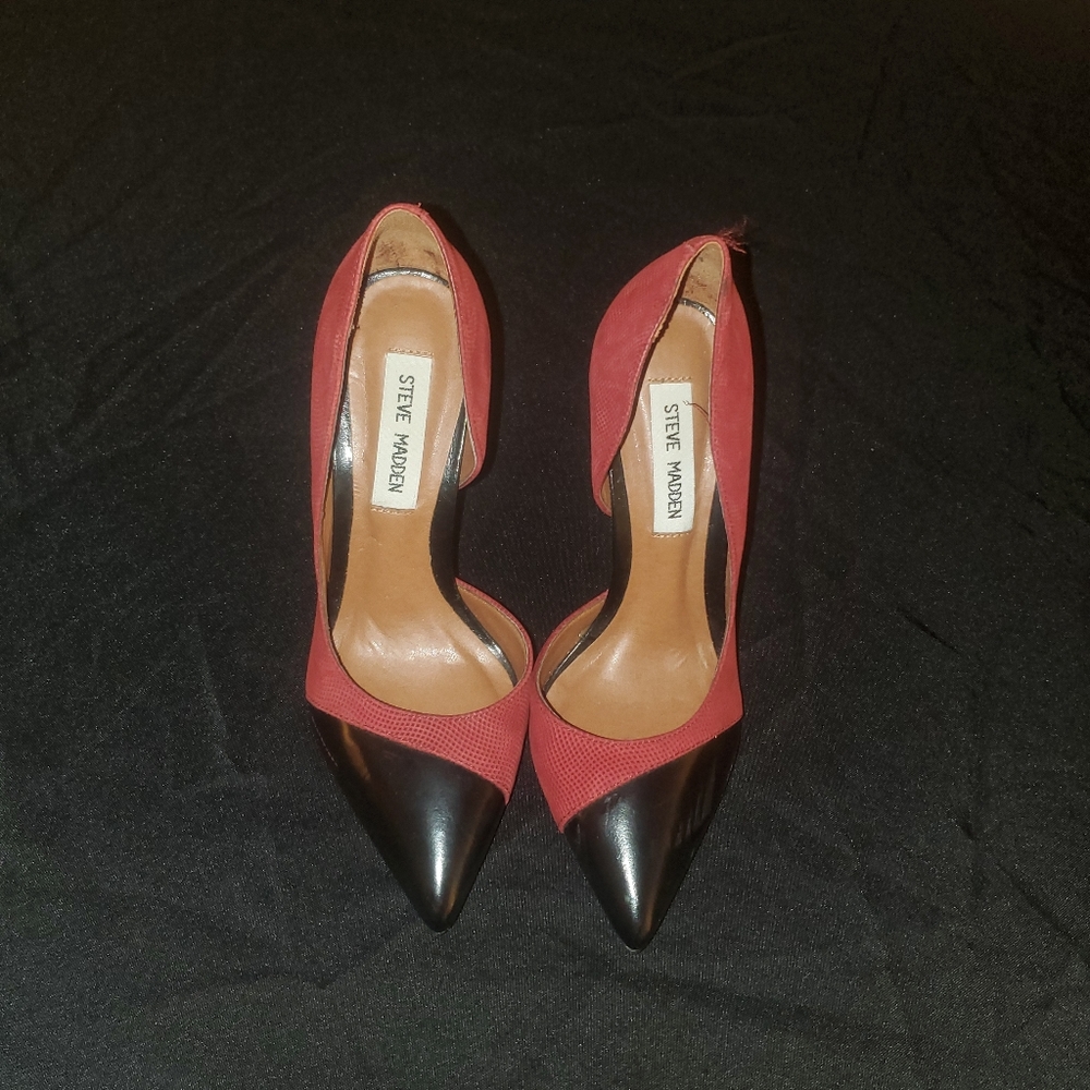 Red and black heels